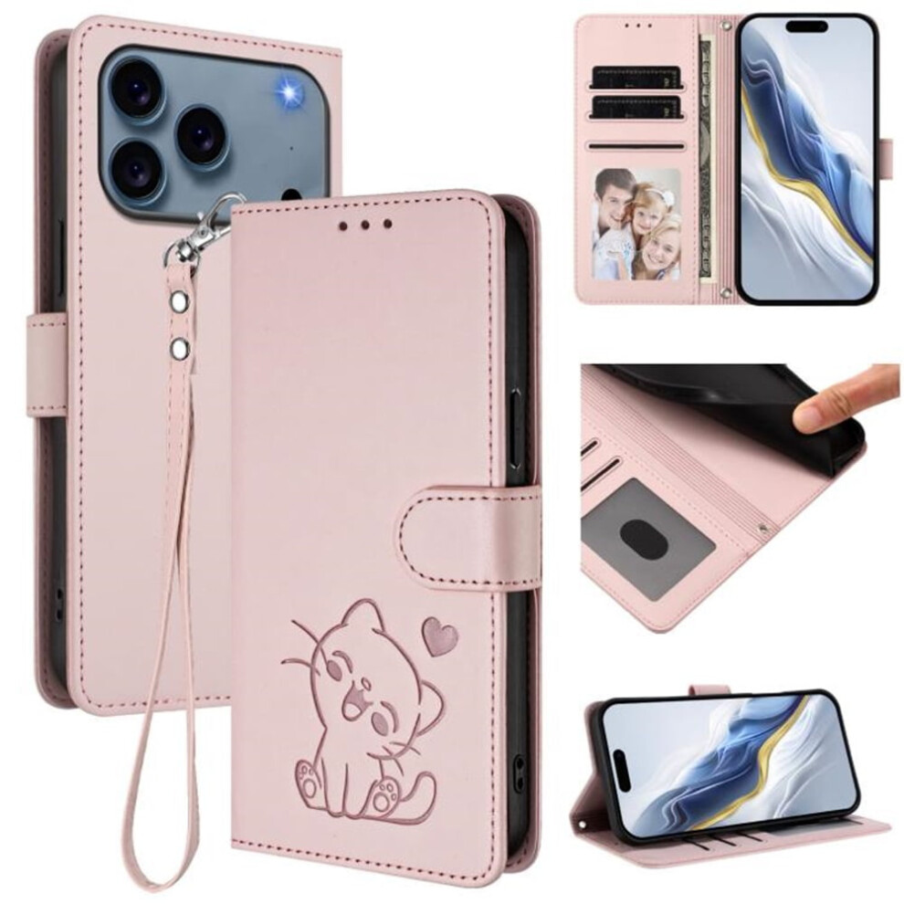 Leather Wallet Case For Iphone 17 Pro 6.3 Inch With Pink 968604563416