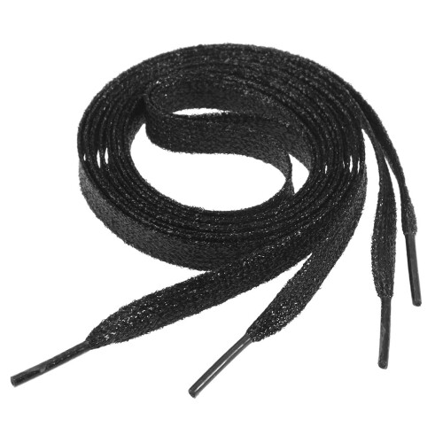 Flat Glitter Shoelaces Black 1.1M