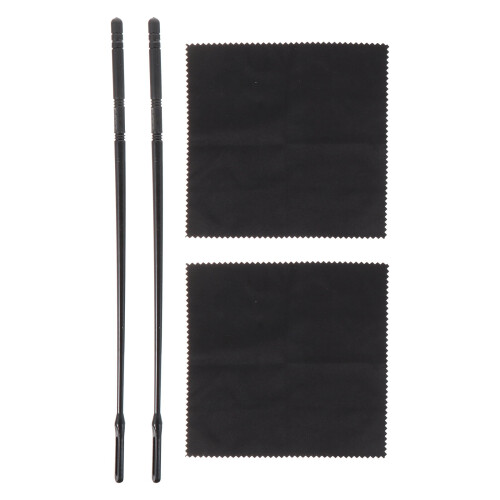 4 paños de microfibra negros para limpiar flautas 2