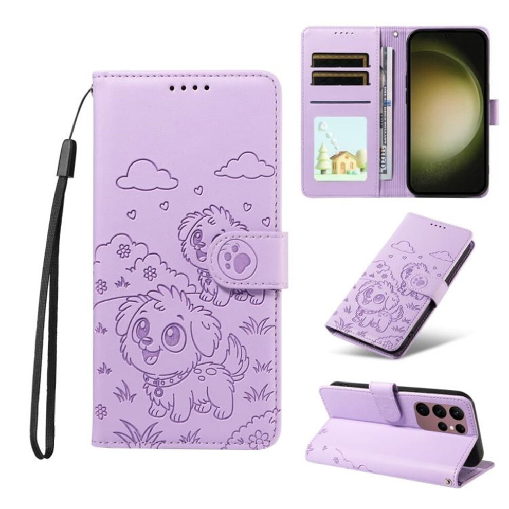 Leather Flip Case For Samsung Galaxy S23 Ultra 5G Purple 968604563089