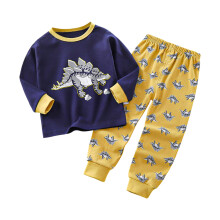Babypyjama met lange mouwen en cartoonprint, geel, 3-6 maanden
