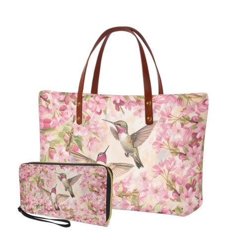 Hummingbird Cherry Blossom Top Handle-taskesæt med 2 stk. til kvinder