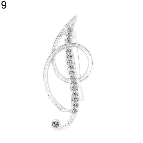 Yesbay rhinestone letter brooch A-Z silver 1 pc