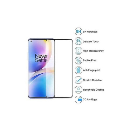 Compatibile con OnePlus 8 Vetro temperato 3D 0,26 mm 9H Fullframe trasparente 1