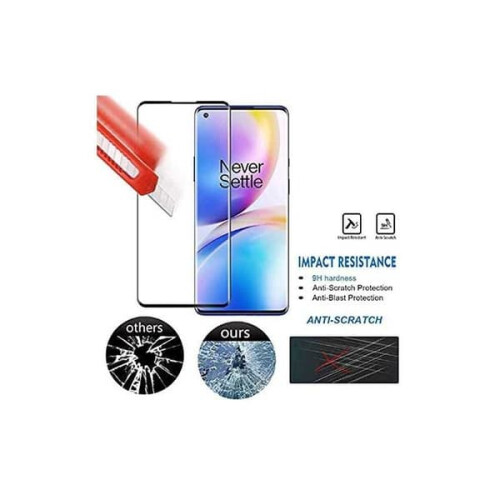 Compatibile con OnePlus 8 Vetro temperato 3D 0,26 mm 9H Fullframe trasparente 2