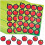 Apple-Shaped Stickers Red 800 pcs 40 Sheets 1.1 inch 1