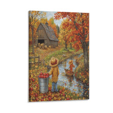 Őszi faház vászonkép 40x60 cm