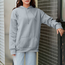 Damen-Fleece-Hoodie, langärmeliger Pullover
