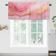 Marble Window Valance Abstract Modern Gradient Pink Gold 54