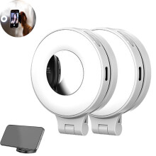 Anneau lumineux magnétique pour selfies, pliable et 3 en 1, pour téléphones.