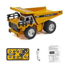 RC-Muldenkipper-Spielzeug 1: 64-Zoll-Leichtmetall-Ferngesteuertes Auto mit Lichtern