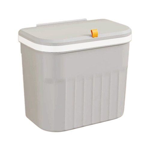 Stainless Steel Hanging Compost Bin with Lid 8L Gray