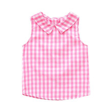 Girls Sleeveless Plaid Crop Top Crewneck 1-4 Years