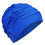Swimming Cap for Women Large Size Blue Cloth Pleated 1