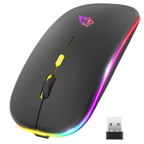 Mouse wireless Bluetooth și reîncărcabil în mod dual de 2,4 GHz