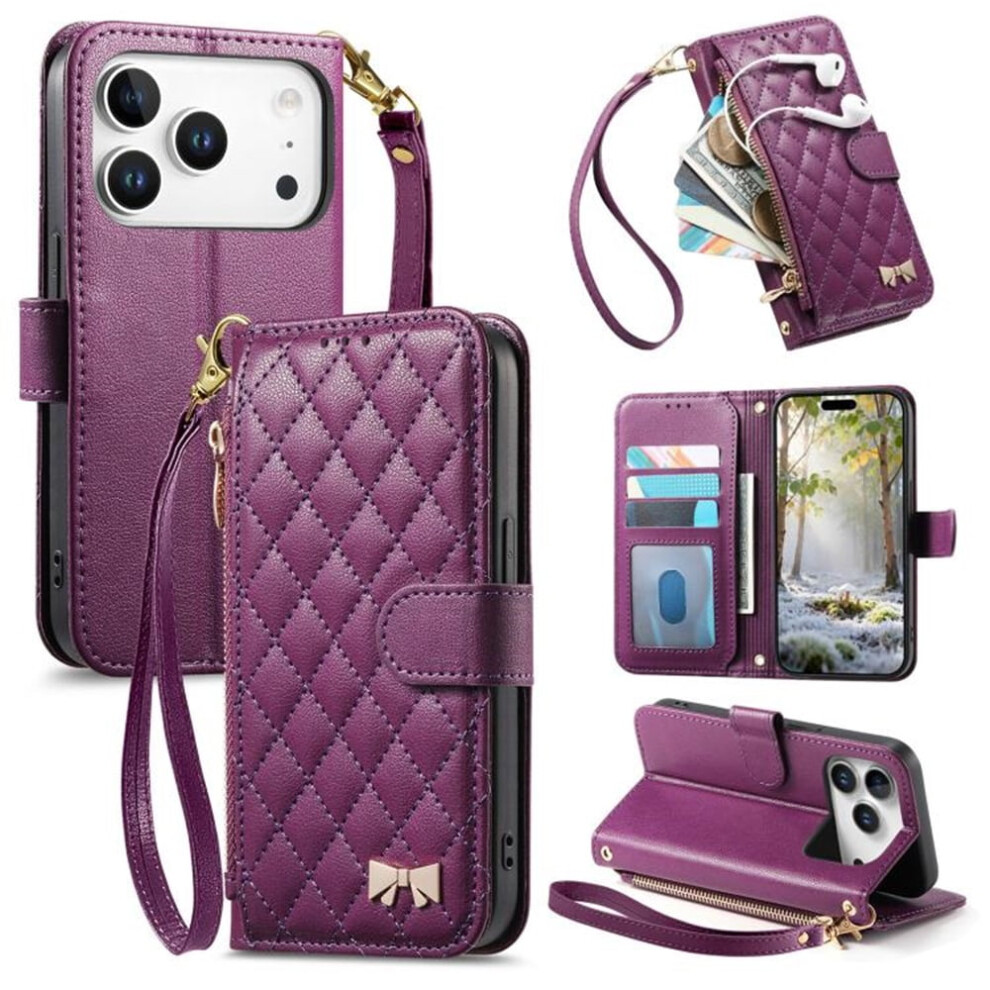 Pu Leather Bowknot Flip Wallet Case For Iphone 17 Pro Max 968604564871