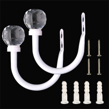 Curtain Hooks with Clear Wall-Mounted Ties White Heavy Duty