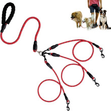 Klittenvrije hondenriem voor 3 honden met afneembare riem, splitter en