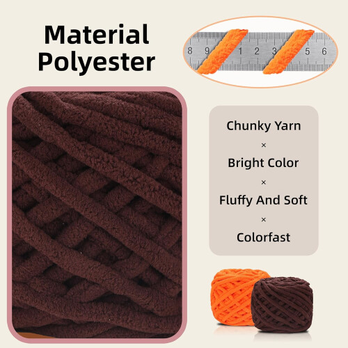 Chenille Plush Yarn Bulky 100g 1