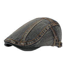 Retro baret pro muže a ženy z praného denimu