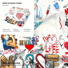 Coperta in flanella con stampa a cartoni animati, 280 g/m², adatta a tutte le stagioni.