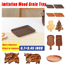 Plateau de rangement en plastique imitation bois empilable