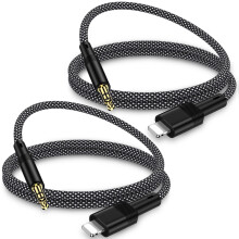 3,5 mm-es Aux kábel Nylon-fonott2-Pack3ft