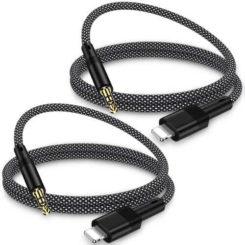 3.5mm Aux Cábla níolón-Braided2-Pack3ft