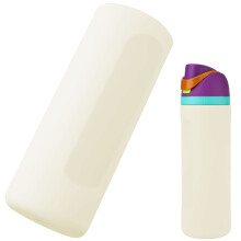Housse en silicone blanche pour bouteille d'eau de 710 ml (24 oz), à l'unité.