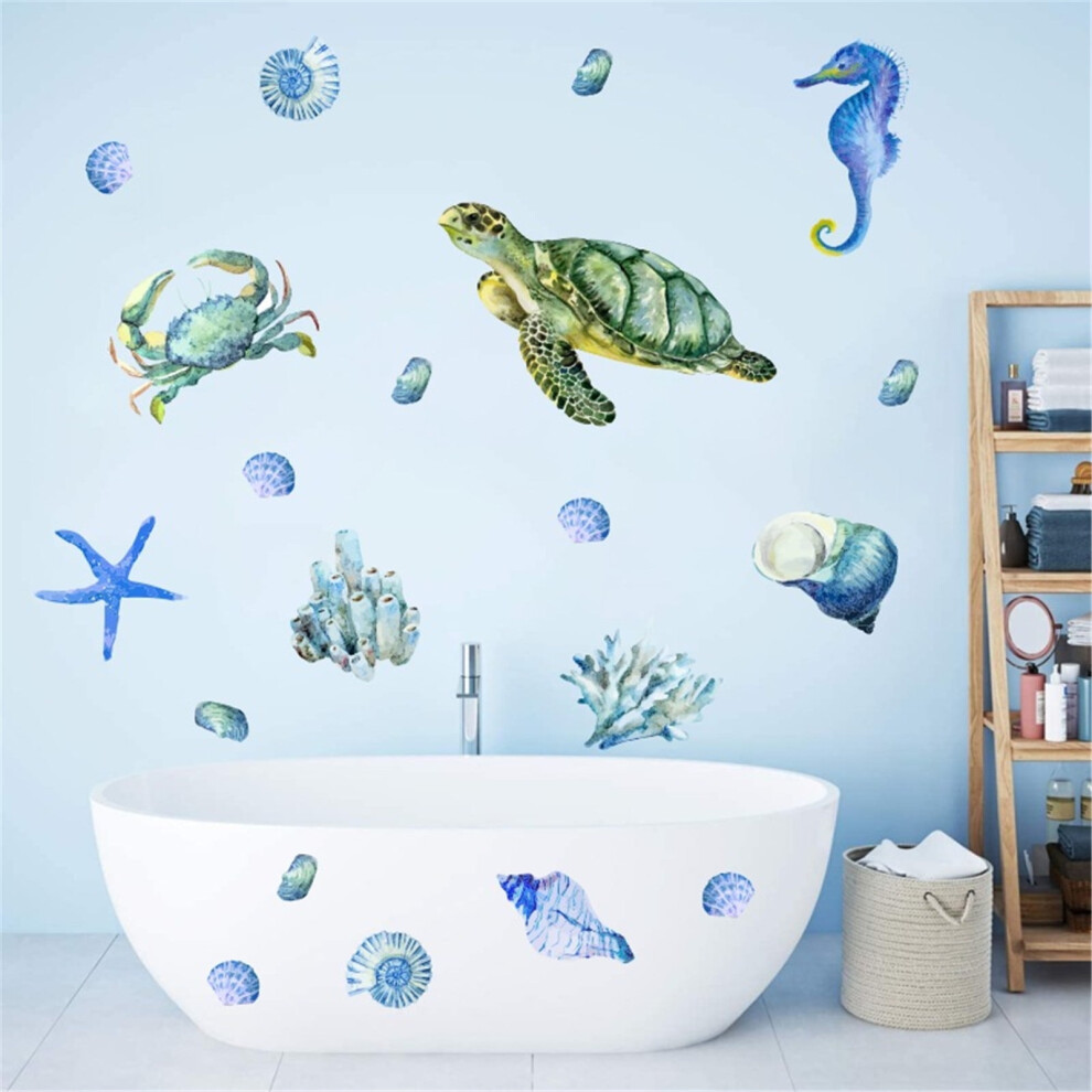 Ocean Life Wall Stickers Sea Creatures 12.6x8.3in