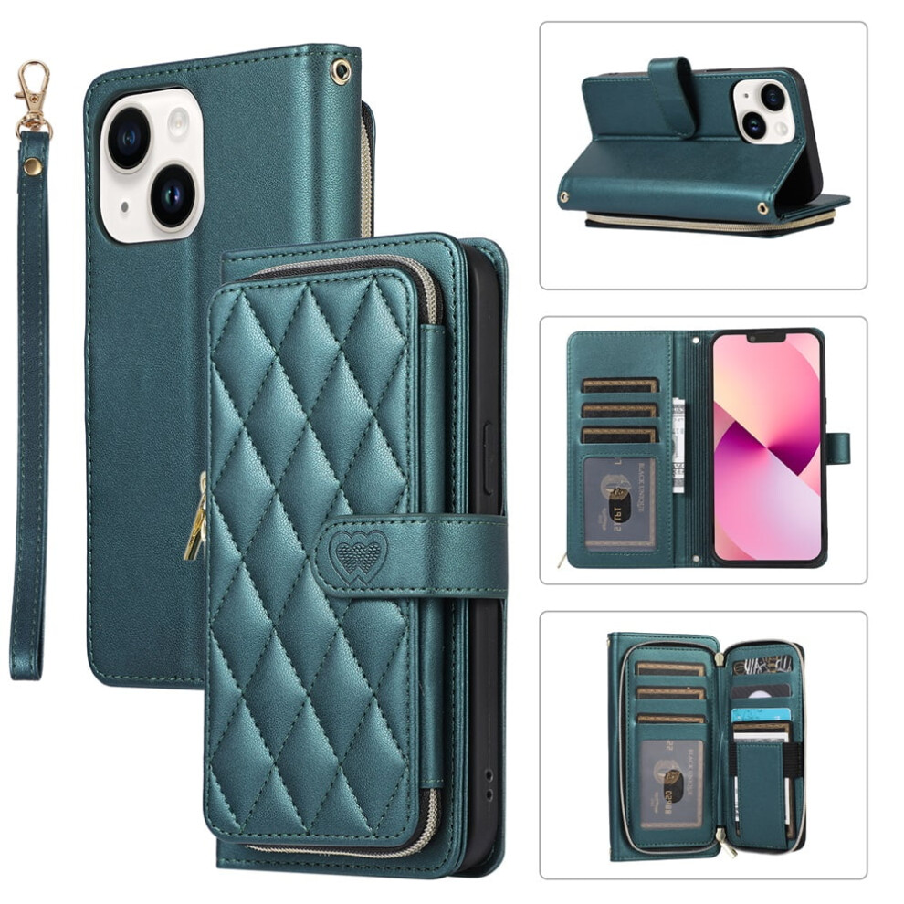 Leather Wallet Case With Strap For Iphone 15 Plus 6.7" Â 974856067398