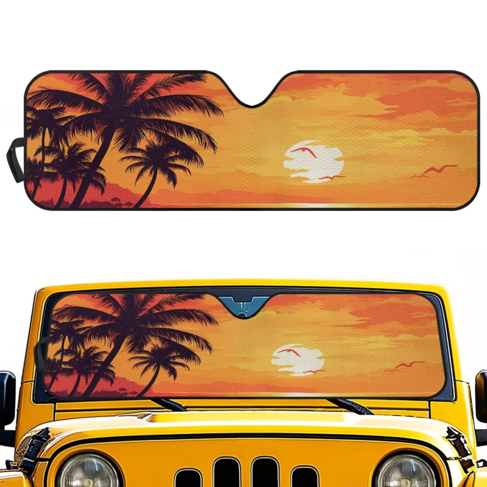 Palm Tree Sunset Hawaiian Sunshade For Jeep Wrangler Tj Jk 939152711840