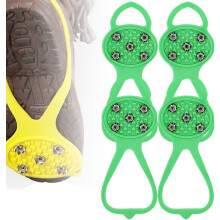 Ice Traction Cleats with 5 Steel Teeth and Silicone Grips