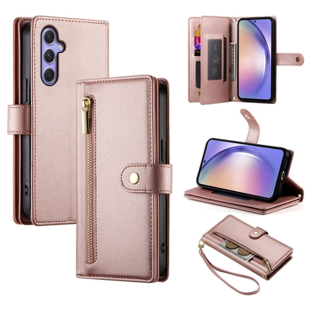 Leather Wallet Case For Samsung Galaxy A54 5G 6.4 Inch Pink 968604570162
