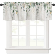 Sage Green Eucalyptus Leaf Kitchen Valance 54x18"