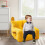 Canapé enfant multicolore moelleux avec fermeture éclair de rangement 3