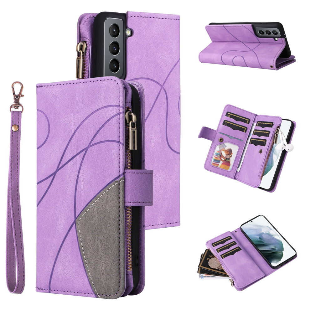 Pu Leather Folio Case For Samsung Galaxy S21 5G With Purple 974856069286