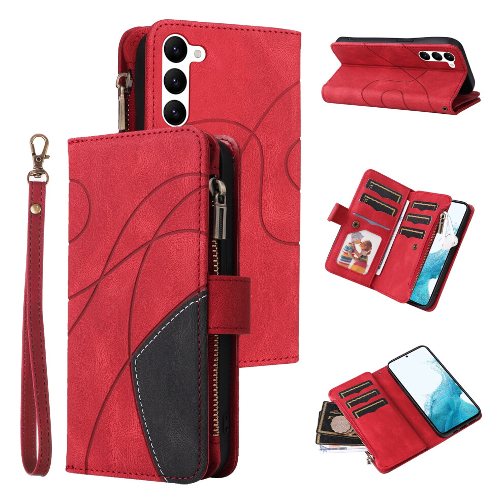 Pu Leather Folio Case For Samsung Galaxy S23 Plus 5G Red 974856076390