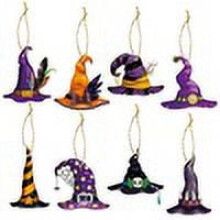 Halloween Ornaments Witch Hat Pendants 24 Pcs