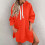 Women's solid color hooded fleece sweatshirt long sleeve 2
