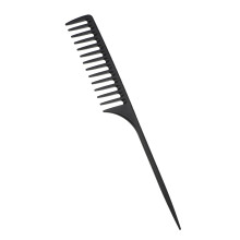 Rat Tail Comb Plastic Wide Tooth for Wet Curly Hair Black