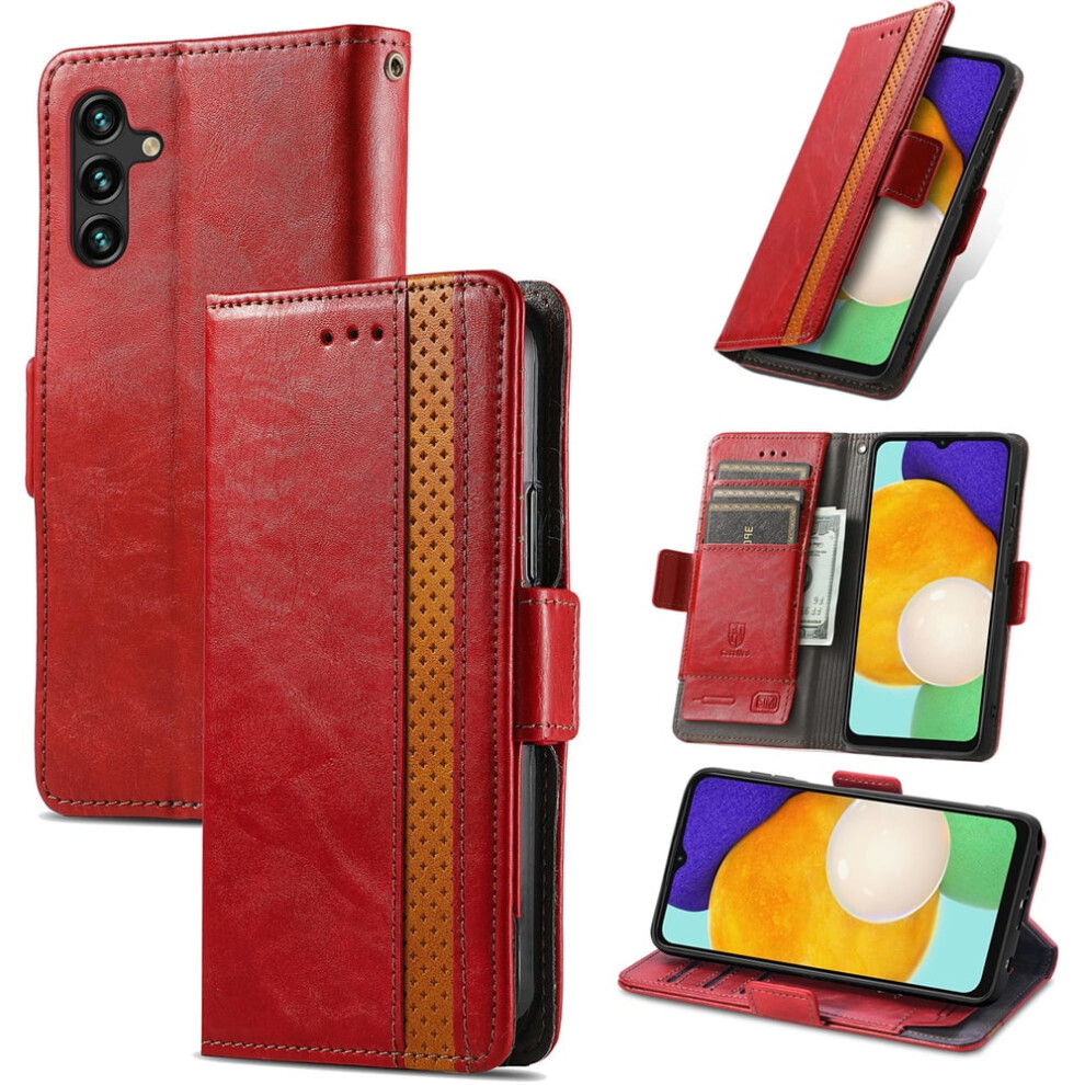 Samsung Galaxy A13 5G Leather Wallet Folio Case Red 974856077991
