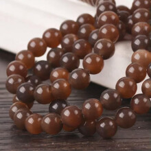 4/6/8/10/12/14/16mm Round Cat's Eye Crystal Glass Loose Crafts Beads lot-18# Brown-12mm (10pcs)