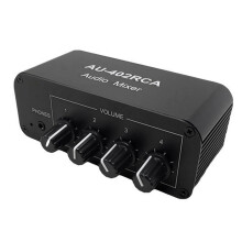 AU-402RCA Stereo Audio Mixer with 4 Inputs and 3.5mm