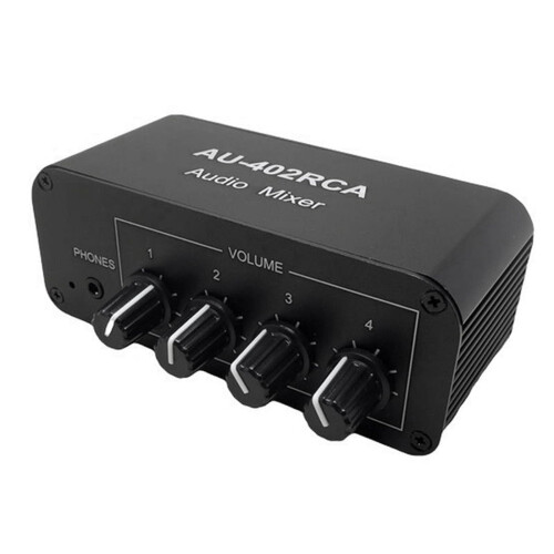 AU-402RCA Stereo Audio Mixer with 4 Inputs and 3.5mm