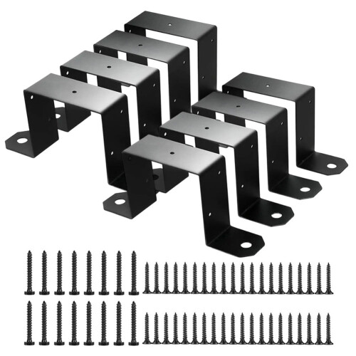 Heavy-Duty 4x4 Black Post Brackets 4-Pack