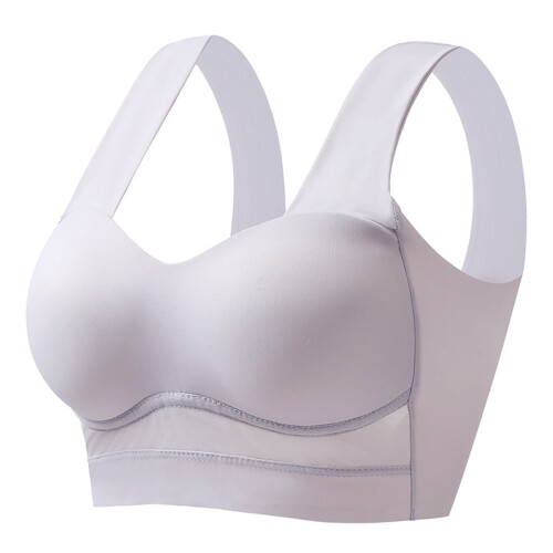 Women's Workout Bra Gray Pullover Sports Top