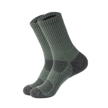 Men's Wool Thermal Socks for Hiking Cushioned Green One Size