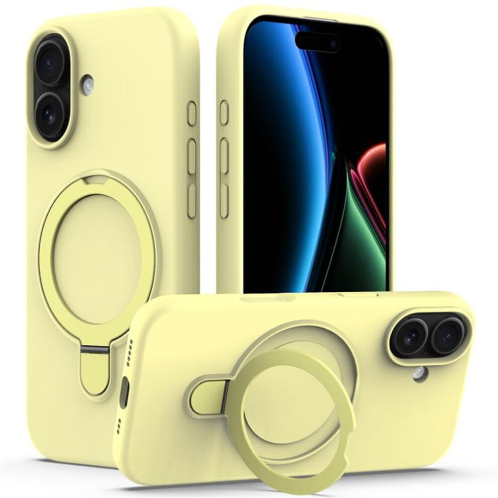 Iphone 17 Magnetic Liquid Silicone Case With Ring Stand And 974856077533