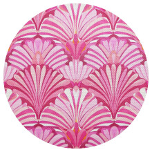 Roze abstracte schelpen ronde placemat voor eettafel (1 stuk) voor feestelijke decoratie